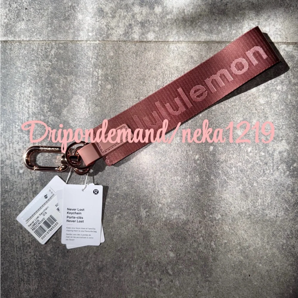 Lululemon Never Lost Keychain- Red Clay/Rockwood